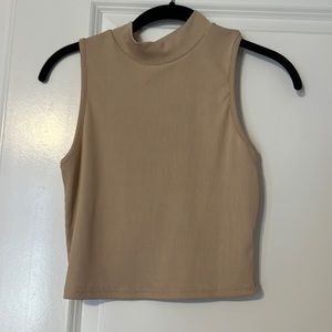 Tan high neck crop top size small